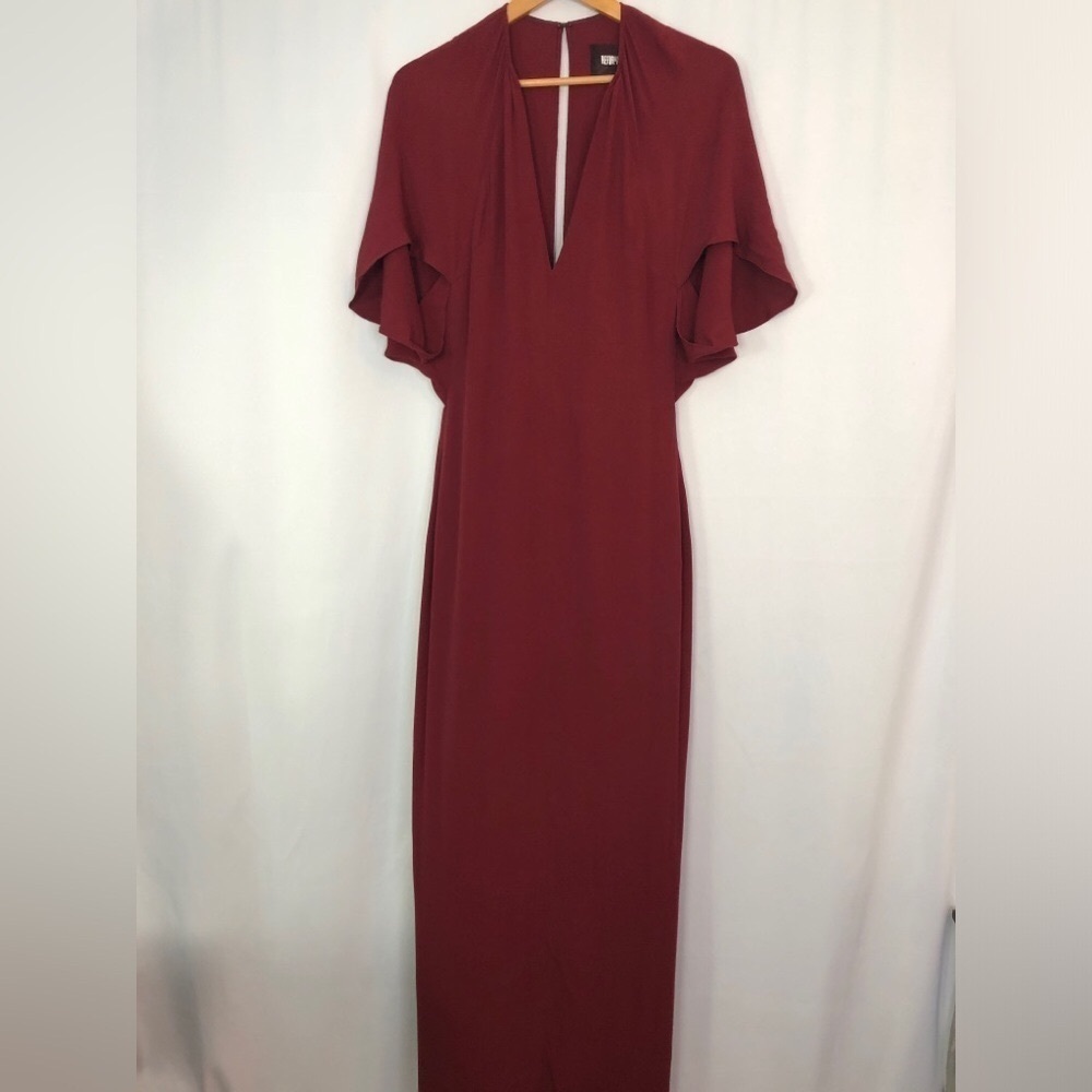 REFORMATION Red Dolman Sleeve V neckline Maxi Gown Wedding/Party Dress Size S